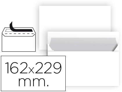 25 sobres Liderpapel 162x229mm. offset blanco 90g/m²